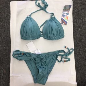 Turquoise/ teal bikini with jewel detailing!